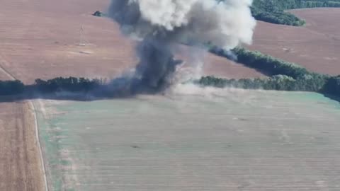 Russian airstrike with guided bombs on a Ukrainian FPV crew position. Kursk Region