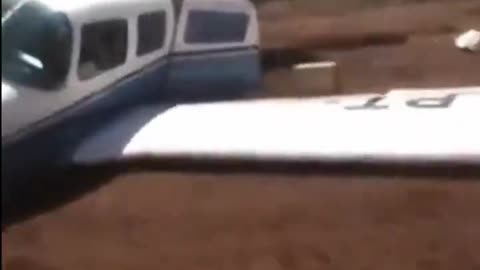 Brazilian Federal Police Crashing a Drug Smugglers Plane to Stop it Taking Off