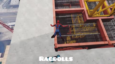 GTA 5 SPIDERMAN Ragdolls Jumps Compilation (Euphoria Physics) #1