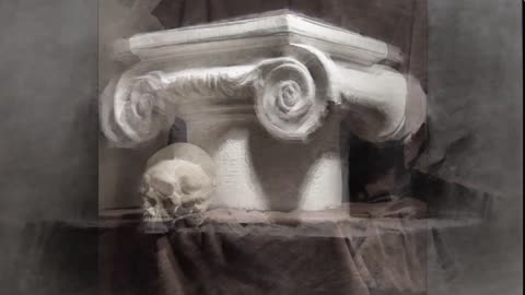 Roman column and skeleton still life sketch process, the content is very suitable for learning 1