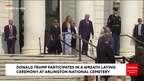 Former President Donald Trump wreath laying ceremony on Monday at Arlington National Cemetery