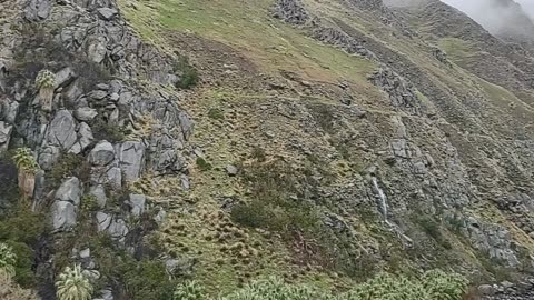 The mountain opens up and creates a waterfall!!