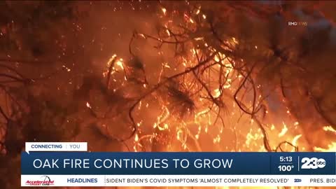 Oak Fire grows to more than 15,000 acres