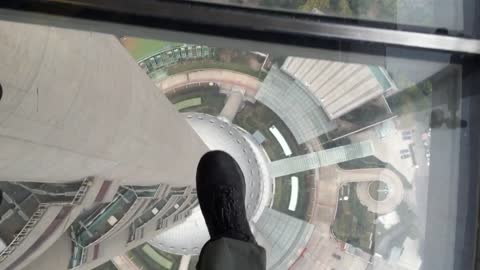 360 degree walk of Oriental Pearl TV Tower in Shanghai