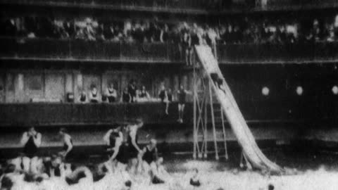 Sutro Baths, San Francisco, California (1897 Original Black & White Film)