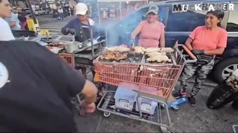 Shopping Cart Grilling New York City