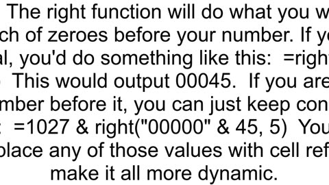 How to concatenate leading zeros in excel