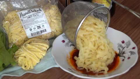 Singapore Traditional Fish Ball Thick Egg Noodles (Mee Pok)