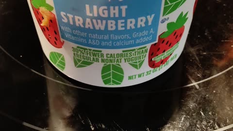 Eating Kroger Light Strawberry Lowfat Yogurt, Dbn, MI, 10/1/23