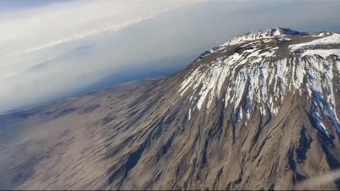 Beautiful view of Mountain Kilimanjaro from flight