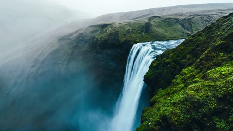 Famous Skogafoss Waterfall Free To Use Loop Video (No Copyright)