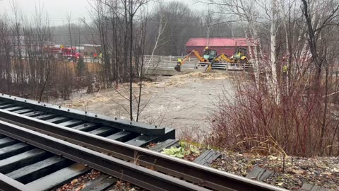 Backhoes Help Flooding In New Hampshire