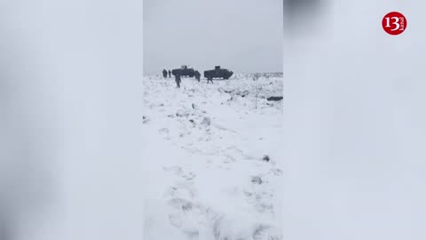 Footage of Ukrainian fighters attacking enemy position on a snowy area in extreme weather