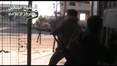 🔫 FSA Fighter's Recoil Struggle | Clashes in Al-Shaykh Maskin | 1/15/2014 | RCF