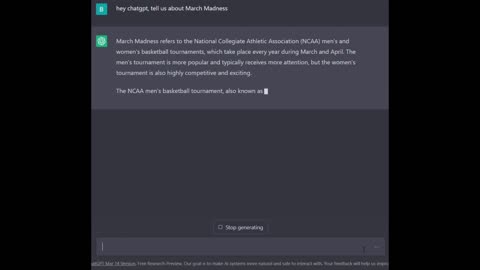 Does ChatGPT knows about the term "March Madness"?