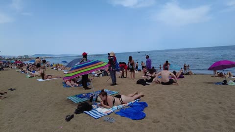 Barcelona Spain - Beach Walking - Summer June 2022