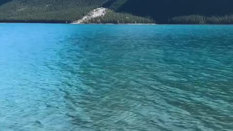 The Nakoda people named this lake Minnewanka, meaning Water of the Spirits.