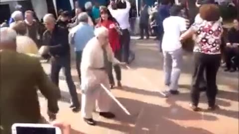 Funny old man dance