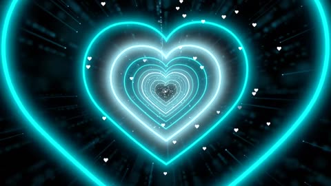 860. Animation Video Background Loop💙Blue Heart Background Heart