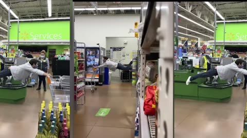 He Floats Through The Store Employees Freak out, Man cut in half ON a Bike