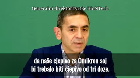 Ugur Sahin, direktor BioTech-a: Za Omikron nam trebaju 3 doze cjepiva