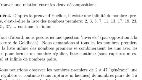 Des idées pour résoudre la conjecture de goldbach