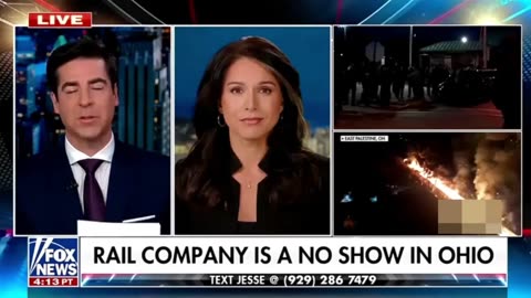 Jesse Watters /w Tulsi Gabbard: Gov. DeWine, Federal Govt., Norfolk Southern Are a No Show