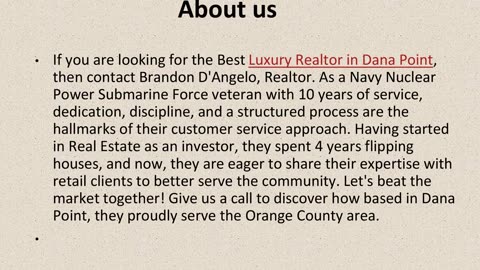 Best Luxury Realtor in Dana Point.