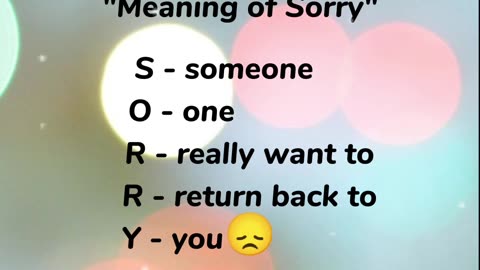 Meaning of Sorry 😔#shorts#viral