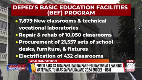 Pondo para sa mga pasilidad na pang-edukasyon at learning materials, itinaas