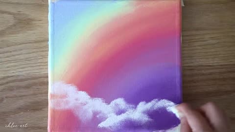 Dreamy Day 🌈Rainbow Sky & Clouds | Step by step Acrylic Painting #144