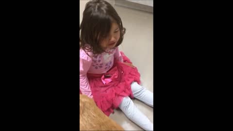 Dog Stops Little Girl's Tantrum