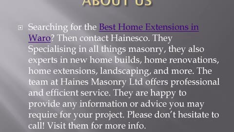 Best Home Extensions in Waro