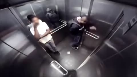 Elevator gay prank poop