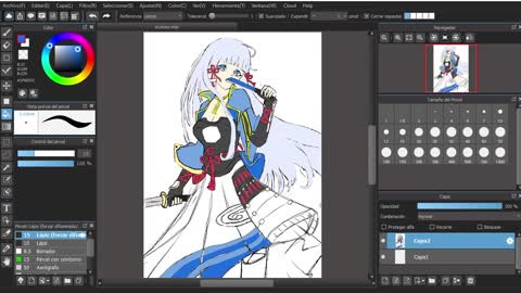 drawing Kamisato Ayaka in medibang