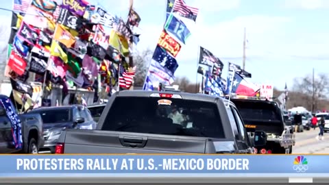 Anti-immigration convoy holds protest at the US-Mexico border