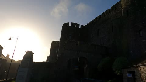 Leaving Pembroke castle. Wales. March 2022