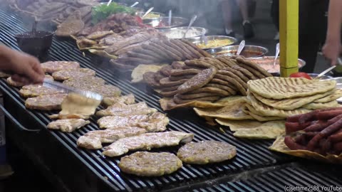 Street Food in Serbia. Burgers and Grilled Meat Paradise. 'Rostiljijada' Grill Festival, Leskovac