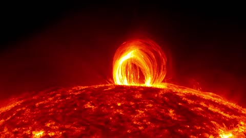 Solar Symphony: The Dance of Fiery Looping Rain