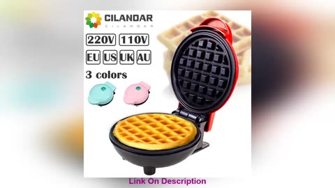 Slide 110V&220V Electric Mini Waffles Maker Machine Kitchen