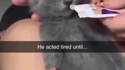 He acted tired until..