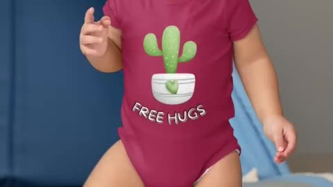 Cute baby playing dancing cactus