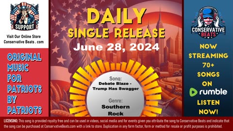 Conservative Beats - Daily Single Release: Debate Blaze - Trump Has Swagger - 6/28/24