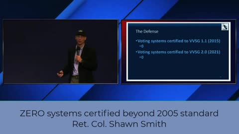 Shawn Smith discusses no voting machine certified past 2005 standards