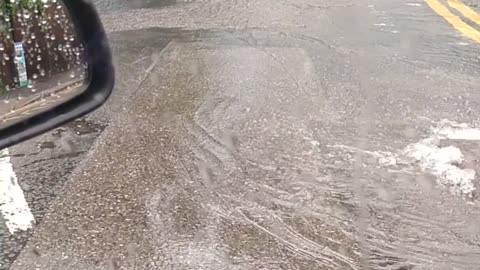 Flooding in the Streets of London after Heavy Rain