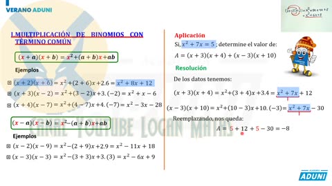 VERANO ADUNI 2022 | Semana 03 | Álgebra