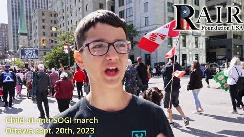 First muslim child at SOGI march sept 20 2023 Elgin St 4K