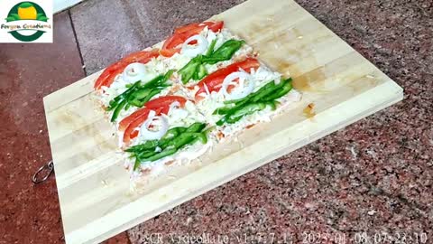 independence day Special Tri Colour Bread Pizza Recipe।Pizza At Home।Tri Colour Food।Foryoucreations