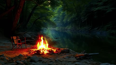 Relaxing Music with Bonfire to Calm the Mind and Relax 🎵 Zen Vibes Music