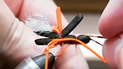 I Made A Grasshopper Lure! Short Fly Tying Video by Black Fly #flyfishing #art